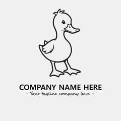 Duck illustration black and white for logo company vector image