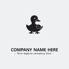 Duck illustration black and white for logo company vector image