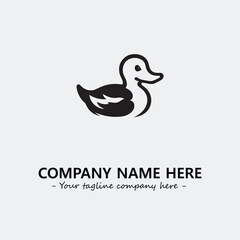 Duck illustration black and white for logo company vector image