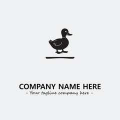 Duck illustration black and white for logo company vector image