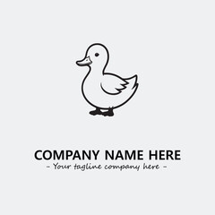 Duck illustration black and white for logo company vector image