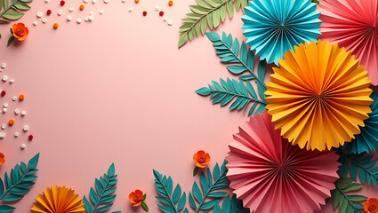 Capture Refined Artistic Moments: Festa Junina Paper Decorations with Elaborate Designs and Vibrant Hues for Premium Photo Stock in Formal Style
