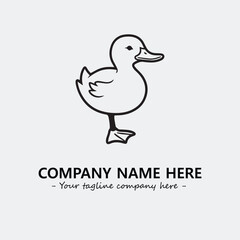 Duck illustration black and white for logo company vector image
