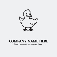 Duck illustration black and white for logo company vector image