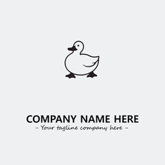 Duck illustration black and white for logo company vector image