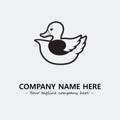Fototapeta premium Duck illustration black and white for logo company vector image