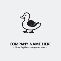 Duck illustration black and white for logo company vector image