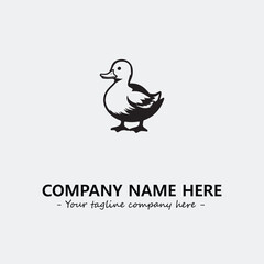 Duck illustration black and white for logo company vector image