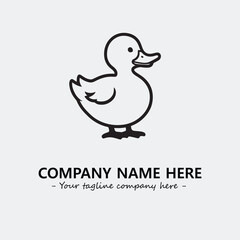 Duck illustration black and white for logo company vector image