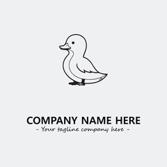 Duck illustration black and white for logo company vector image