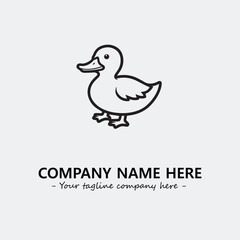Duck illustration black and white for logo company vector image
