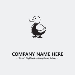 Duck illustration black and white for logo company vector image