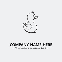 Duck illustration black and white for logo company vector image