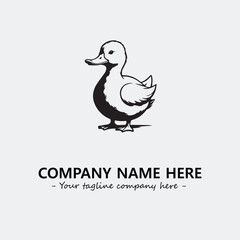 Obraz premium Duck illustration black and white for logo company vector image