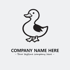 Duck illustration black and white for logo company vector image