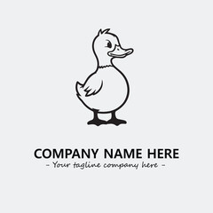 Duck illustration black and white for logo company vector image