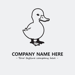 Duck illustration black and white for logo company vector image