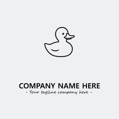 Duck illustration black and white for logo company vector image