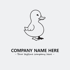 Duck illustration black and white for logo company vector image