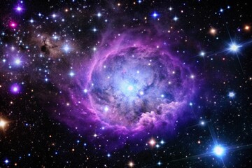 Fototapeta premium A Glowing Nebula in Deep Space Stars Twinkling