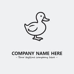 Duck illustration black and white for logo company vector image