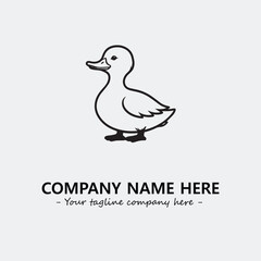 Duck illustration black and white for logo company vector image