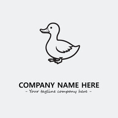 Duck illustration black and white for logo company vector image
