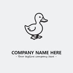 Duck illustration black and white for logo company vector image