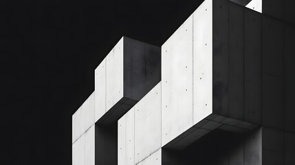 Obraz premium Captivating Geometric Concrete Structures in Dramatic Shadows