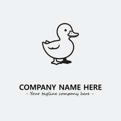 Duck illustration black and white for logo company vector image