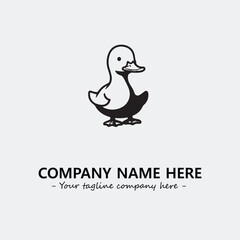 Duck illustration black and white for logo company vector image