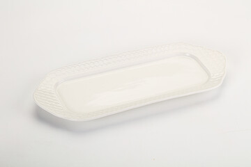 White ceramic empty plate dishware