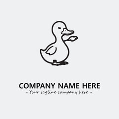 Duck illustration black and white for logo company vector image