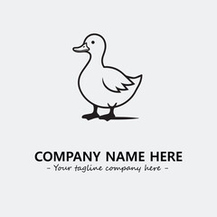 Duck illustration black and white for logo company vector image