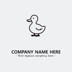 Duck illustration black and white for logo company vector image
