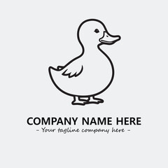 Duck illustration black and white for logo company vector image