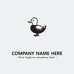 Duck illustration black and white for logo company vector image