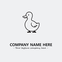 Duck illustration black and white for logo company vector image