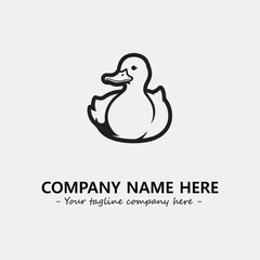 Duck illustration black and white for logo company vector image