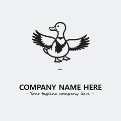 Duck illustration black and white for logo company vector image