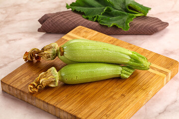 Green young small baby zucchini