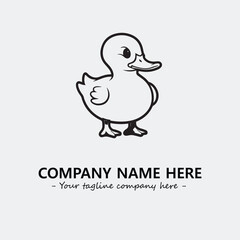 Duck illustration black and white for logo company vector image