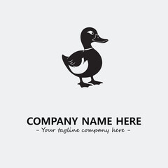 Duck illustration black and white for logo company vector image