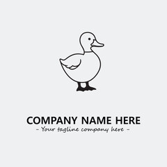 Duck illustration black and white for logo company vector image