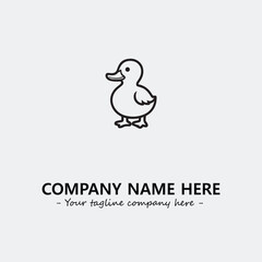 Duck illustration black and white for logo company vector image