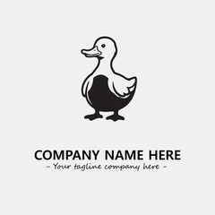 Duck illustration black and white for logo company vector image