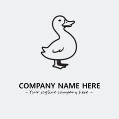 Duck illustration black and white for logo company vector image