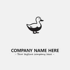 Duck illustration black and white for logo company vector image