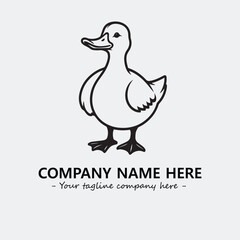 Duck illustration black and white for logo company vector image