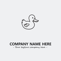 Duck illustration black and white for logo company vector image